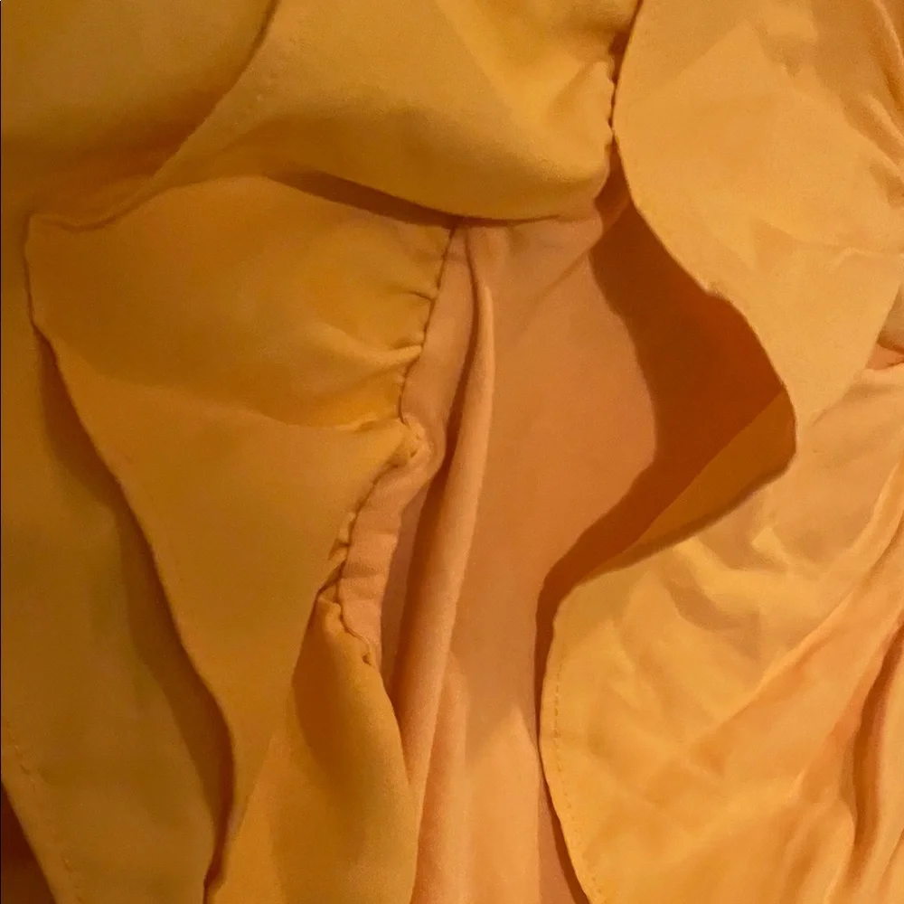 SHEIN Asymmetrical Yellow Ruffled Jacket - Picture 4 of 4
